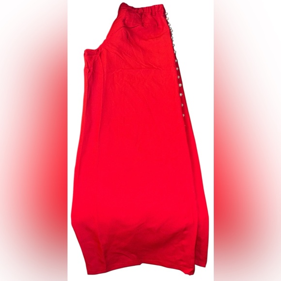 Elegant Red Wide Leg Women's Pants - Picture 6 of 9